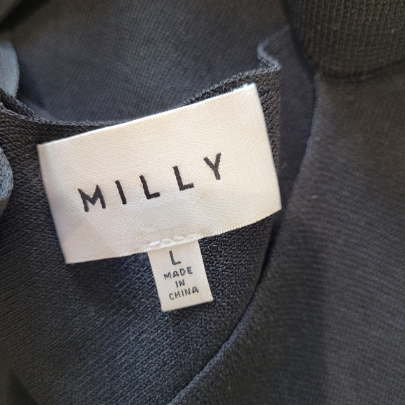 Milly Womens Size Lg. LBD Little Black Dress. Deep Front and Back V. - Picture 2 of 10